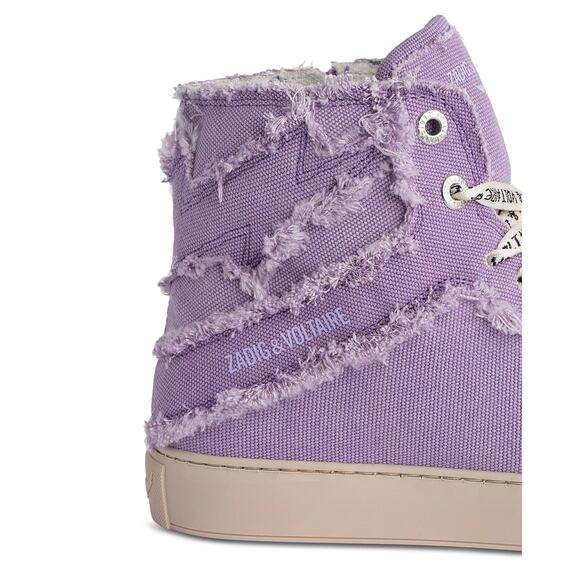 nib ZADIG & VOLTAIRE sz 39 / 9 Flash High top canvas sneaker in boomerang purple - Picture 3 of 5